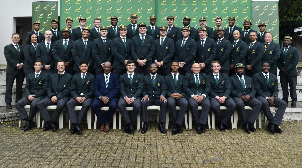 STELLENBOSCH, SOUTH AFRICA - JUNE 08: Team Photo during the Junior Springboks capping ceremony at Markotter Clubhouse on June 08, 2023 in Stellenbosch, South Africa.