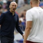 England's head coach Steve Borthwick arrives for the pre-2023 World Cup warm-up rugby union match between England and Fiji at Twickenham Stadium in southwest London on August 26, 2023