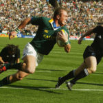 Marius Joubert scores against the All Blacks at Ellis Park in 2004