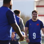France's scrum-half Antoine Dupont attends a training session at the Stade du Parc in Rueil-Malamaison, near Paris, on October 10, 2023, during the Rugby World Cup 2023 France.
