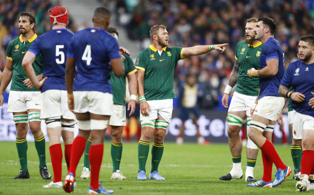 PARIS, FRANCE - OCTOBER 15: Duane Vermeulen of South Africa during the Rugby World Cup 2023 quarter final match between France and South Africa at Stade de France on October 15, 2023 in Paris, France.