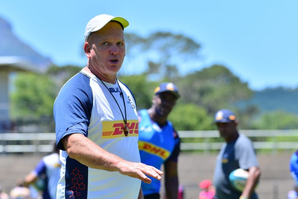 STELLENBOSCH, SOUTH AFRICA - NOVEMBER 29: John Dobson (Head Coach) during the DHL Stormers training session at Danie Craven Stadium on November 29, 2023 in Stellenbosch, South Africa. (Photo by Grant Pitcher/Gallo Images)