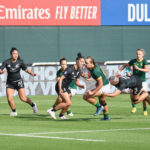 DUBAI, UNITED ARAB EMIRATES - DECEMBER 01: Libbie Janse van Rensburg of South Africa in action during day 1 of HSBC Dubai Sevens match between South Africa and New Zealand at Sevens Stadium on December 01, 2023 in Dubai, United Arab Emirates.
