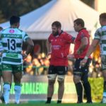 Mandatory Credit: Photo by Luca Sighinolfi/INPHO/Shutterstock (14185161bl) Benetton Rugby vs Emirates Lions . Emirates Lions' Ruben Schoeman and Willem Alberts BKT United Rugby Championship, Stadio Monigo, Treviso, Italy - 05 Nov 2023