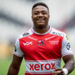 NELSPRUIT, SOUTH AFRICA - JANUARY 02: Wandisile Simelane of the XEROX Golden Lions in action before the Carling Currie Cup match between Phakisa Pumas and Xerox Lions at Mbombela Stadium on December 02, 2021 in Nelspruit, South Africa.