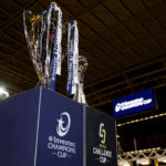 CARDIFF, WALES - JANUARY 31: A general view of the Investec Champions Cup and the EPCR Challenge Cup trophies on the inside of the stadium as Cardiff and Bilbao are announced as host cities for the 2025 and 2026 European Rugby Finals respectively, at Principality Stadium on January 31, 2024 in Cardiff, Wales. (Photo by Ryan Hiscott/Getty Images)