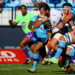 PRETORIA, SOUTH AFRICA - JUNE 10: Marcell Coetzee (c) of the Vodacom Blue Bulls tries to stop Marnus van der Merwe of the Free State Cheetahs during the Currie Cup, Premier Division match between Vodacom Bulls and Toyota Cheetahs at Loftus Versfeld on June 10, 2023 in Pretoria, South Africa. (Photo by Gordon Arons/Gallo Images)