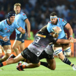 Neethling Fouche of the Stormers tackles Marcell Coetzee of Vodacom Bulls during the United Rugby Championship 2023/24 match between Blue Bulls and Stormers at Loftus Versfeld Stadium in Pretoria on 2 March 2024 ©Nokwanda Zondi/BackpagePix