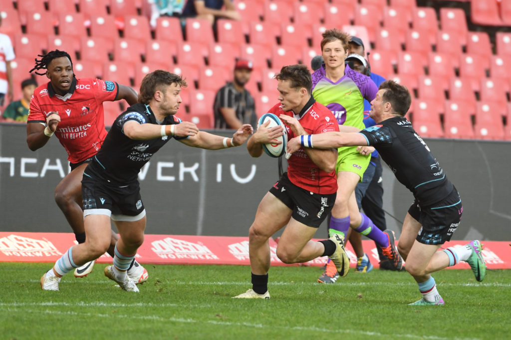 JOHANNESBURG, SOUTH AFRICA - MAY 18: Quan Hỏrn of the Lions during the United Rugby Championship match between Emirates Lions and Glasgow Warriors at Emirates Airline Park on May 18, 2024 in Johannesburg, South Africa. (Photo by Lee Warren/Gallo Images)