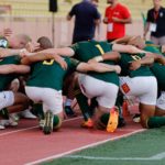 The Blitzboks in a huddle