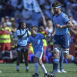 PRETORIA, SOUTH AFRICA - MAY 11: Bulls team running onto the field during the United Rugby Championship match between Vodacom Bulls and Glasgow Warriors at Loftus Versfeld on May 11, 2024 in Pretoria, South Africa. (Photo by Christiaan Kotze/Gallo Images)