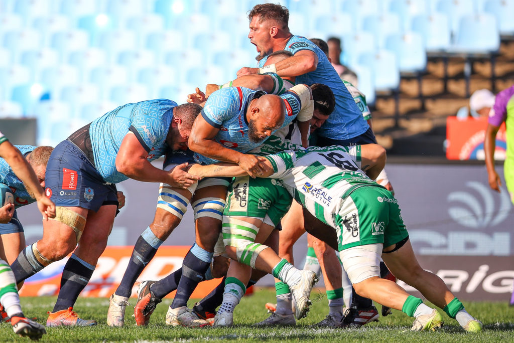 PRETORIA, SOUTH AFRICA - MAY 18: General play during the United Rugby Championship match between Vodacom Bulls and Benetton Rugby at Loftus Versfeld on May 18, 2024 in Pretoria, South Africa. (Photo by Gordon Arons/Gallo Images)