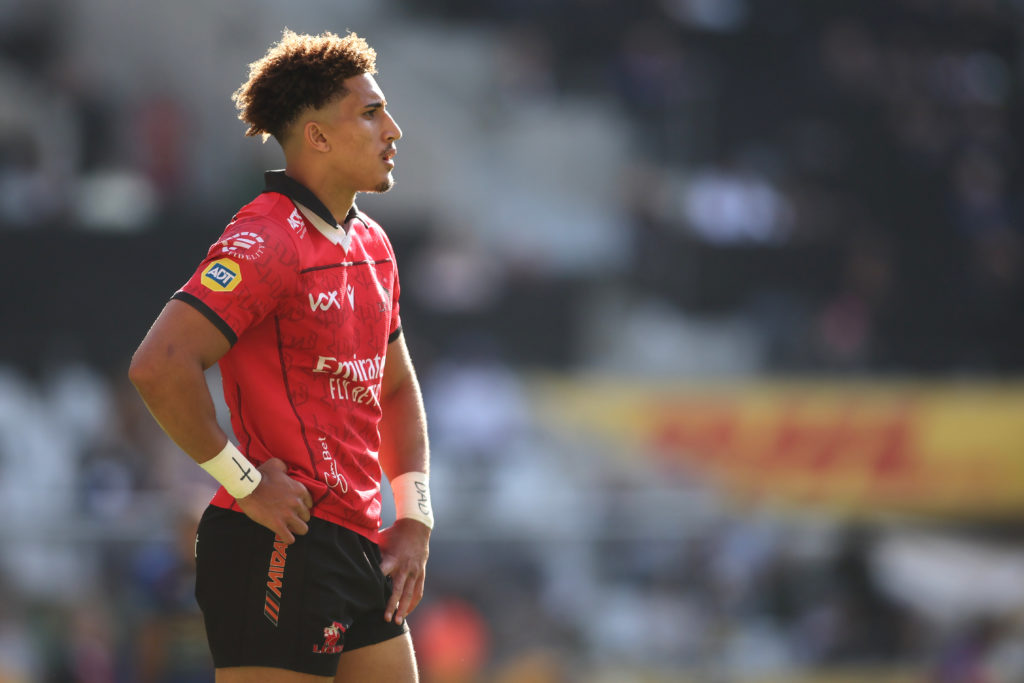 CAPE TOWN, SOUTH AFRICA - JUNE 01: Jordan Hendrikse of Emirates Lions during the United Rugby Championship match between DHL Stormers and Emirates Lions at DHL Stadium on June 01, 2024 in Cape Town, South Africa. (Photo by Shaun Roy/Gallo Images)