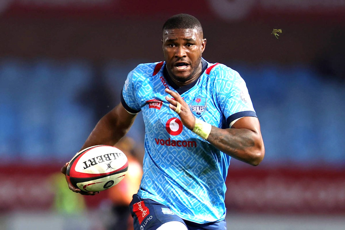 Celimpilo Gumede of the Vodacom Bulls during the 2024 Currie Cup match between Vodacom Bulls and DHL Western Province at Loftus Versfeld Stadium in Pretoria on 27 July 2024 ©Samuel Shivambu/BackpagePix